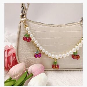 🆕 Purse Extender Chain Pearl Cherry Purse Chian Strap